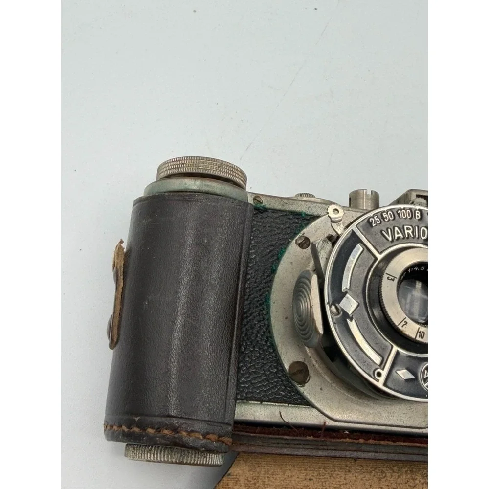 Wirgin Edinex 35mm Viewfinder Camera Ludwig Victar 4.5/5cm Vario Shutter w/ Case